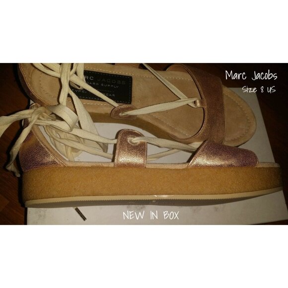 Marc Jacobs Lace Up Gladiator Sandals Shoes Standard Supply Size 8 New In Box - Picture 1 of 8
